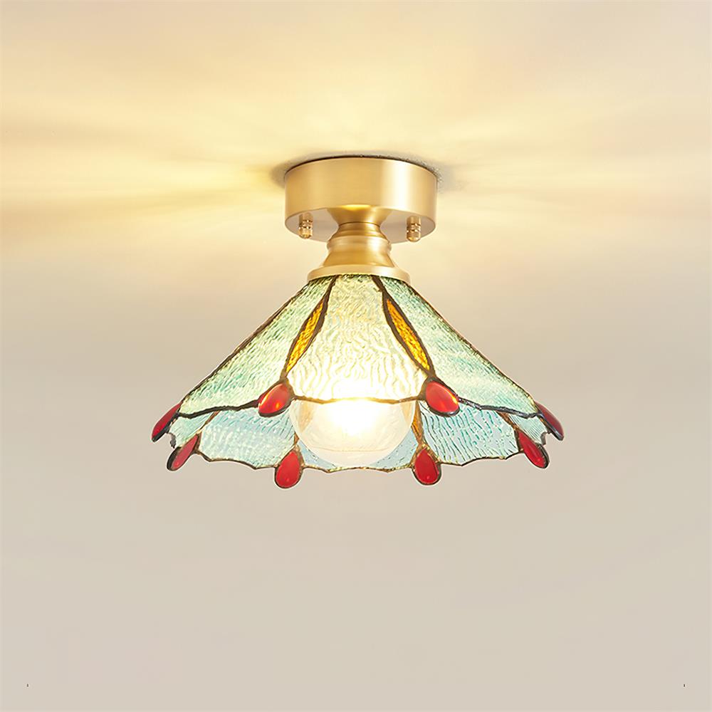 Nexo Tiffany-stijl plafondlamp met geëmailleerd glas