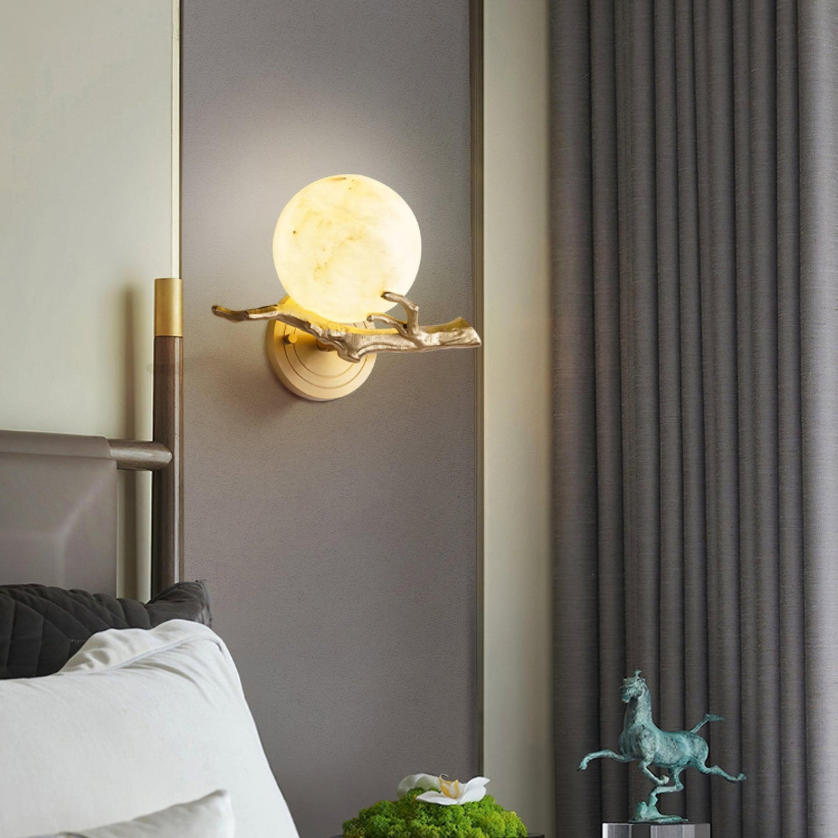 Erixa Retro Twigs messing marmeren wandlamp