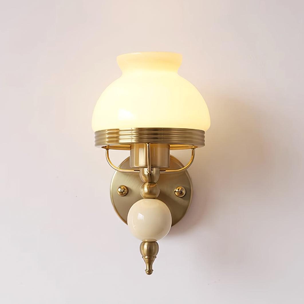 Evia wandlamp met glazen kap en lichtbron voor slaapkamer of gang Retro