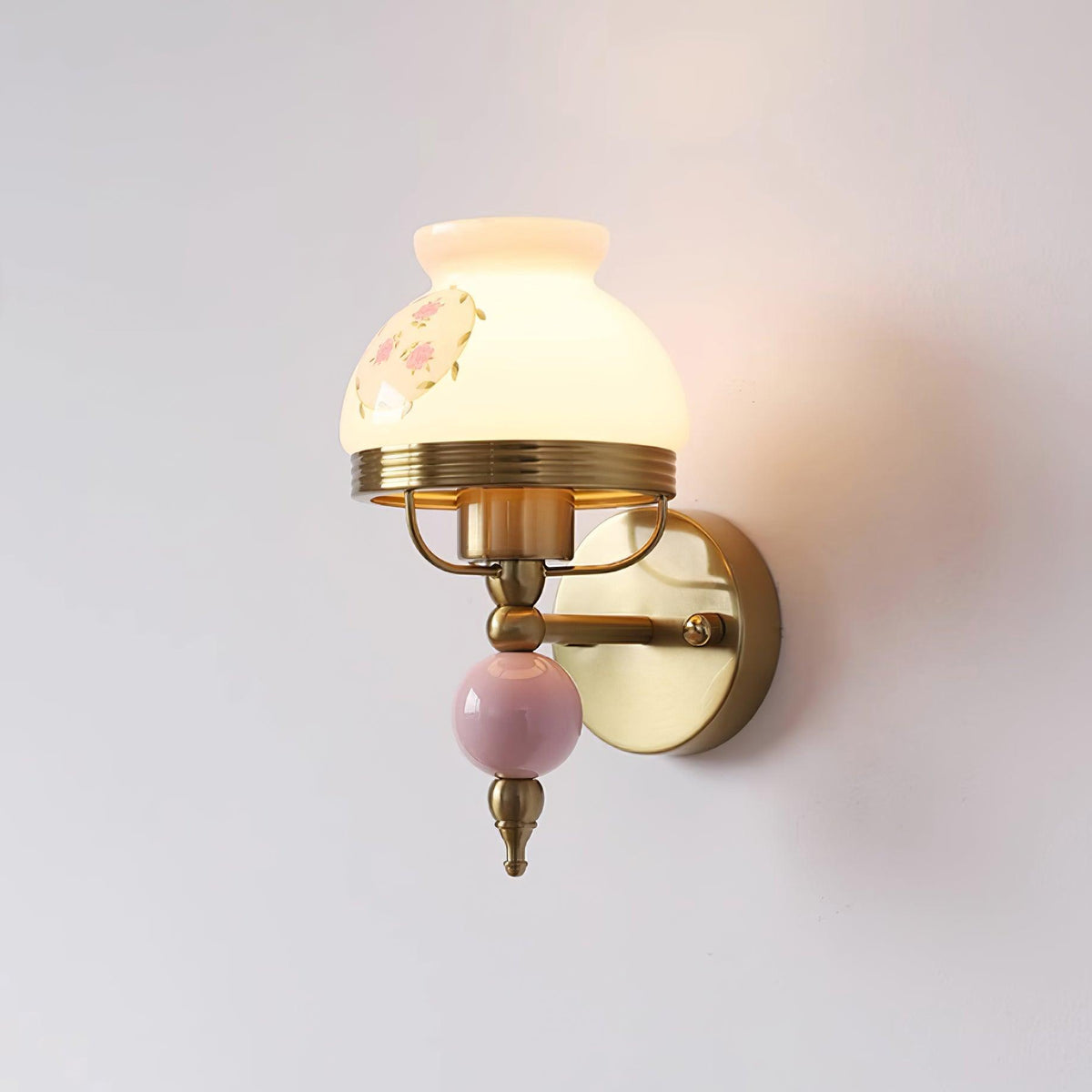 Evia wandlamp met glazen kap en lichtbron voor slaapkamer of gang Retro