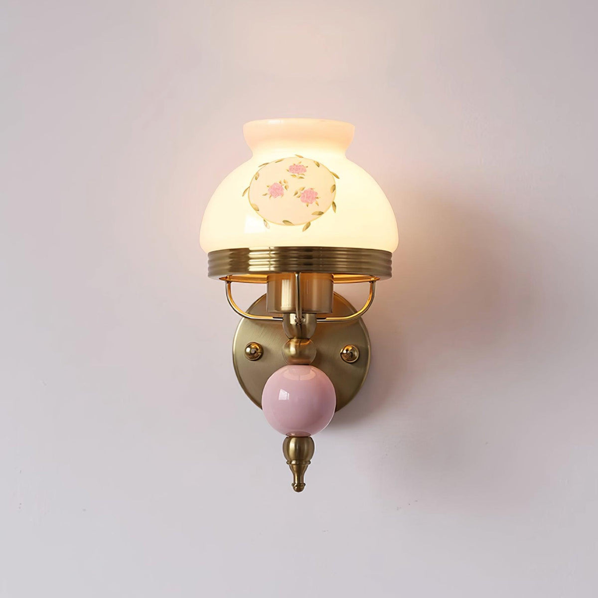 Evia wandlamp met glazen kap en lichtbron voor slaapkamer of gang Retro