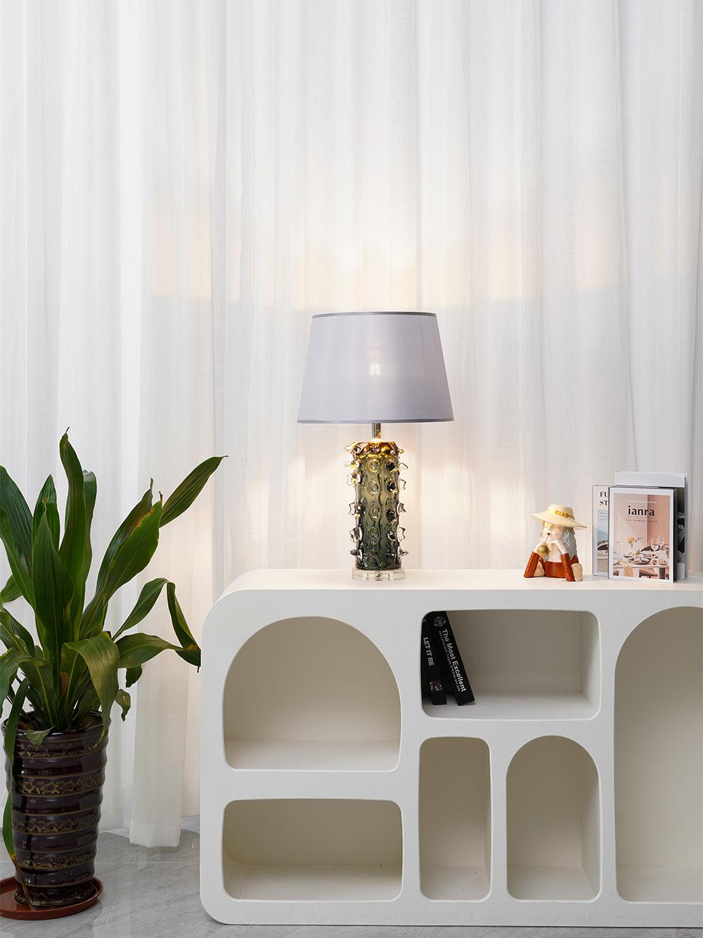Bennis moderne tafellamp in grijs en groen