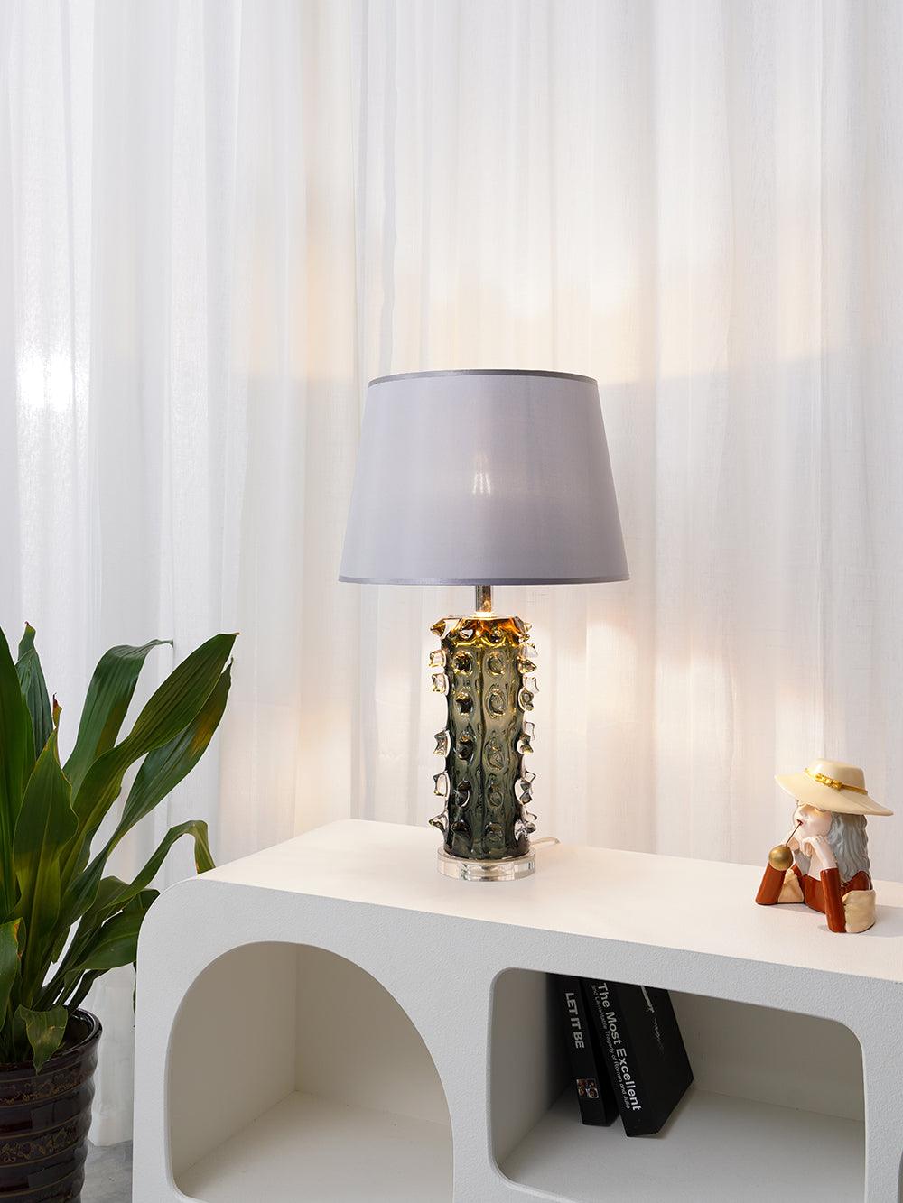 Bennis moderne tafellamp in grijs en groen