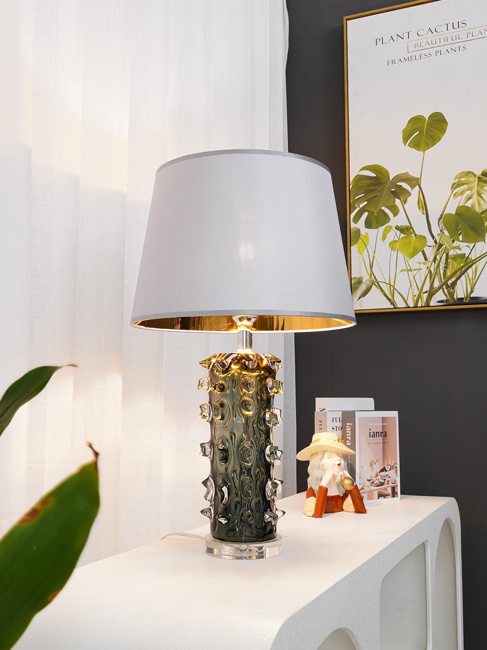 Bennis moderne tafellamp in grijs en groen