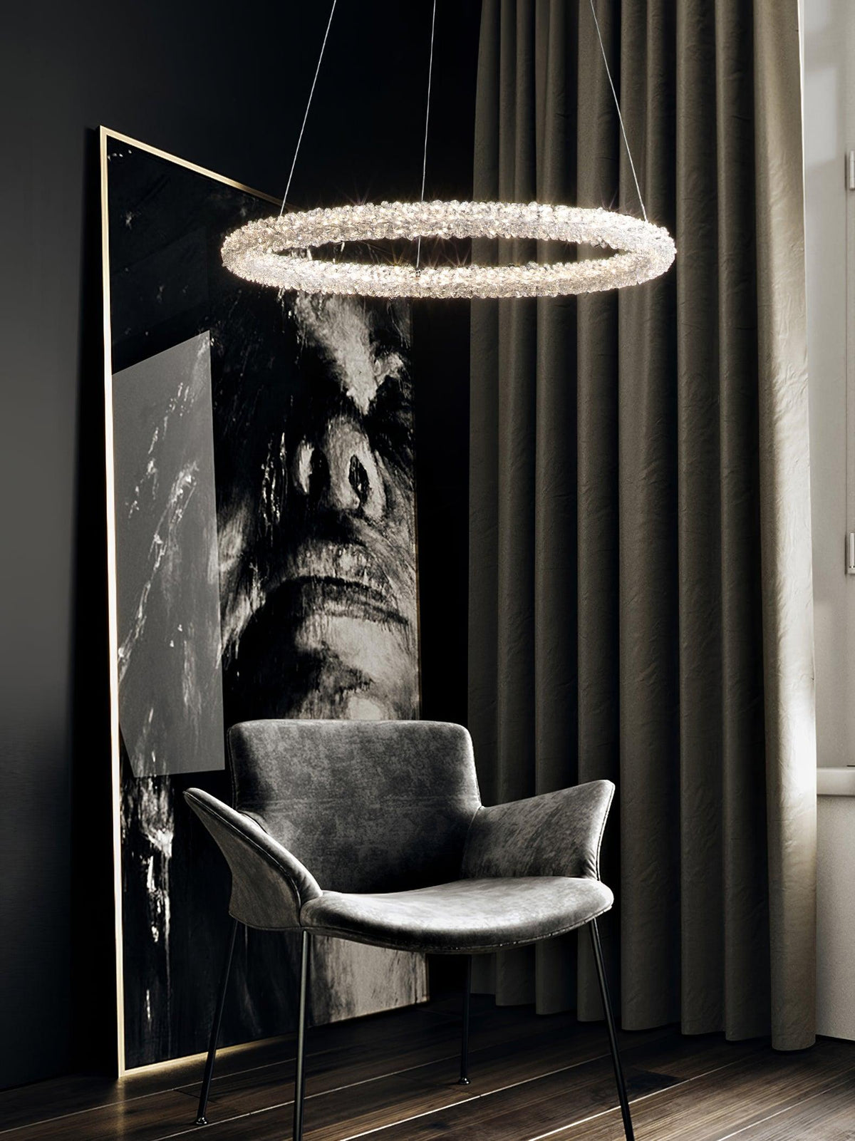 Seleira Ring kristal kroonluchter LED