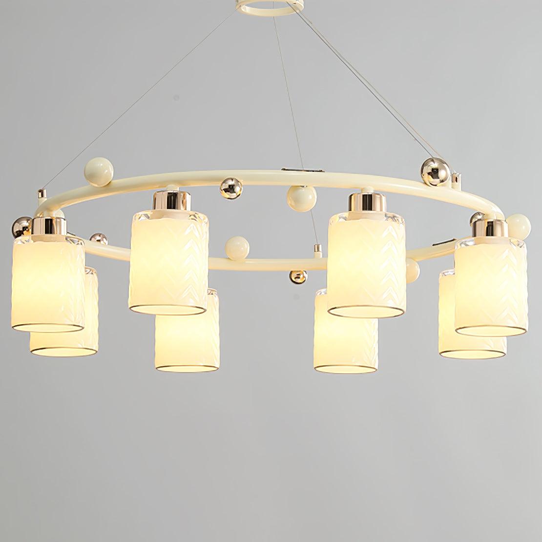Alsile Japandi-stijl kroonluchter met matglas