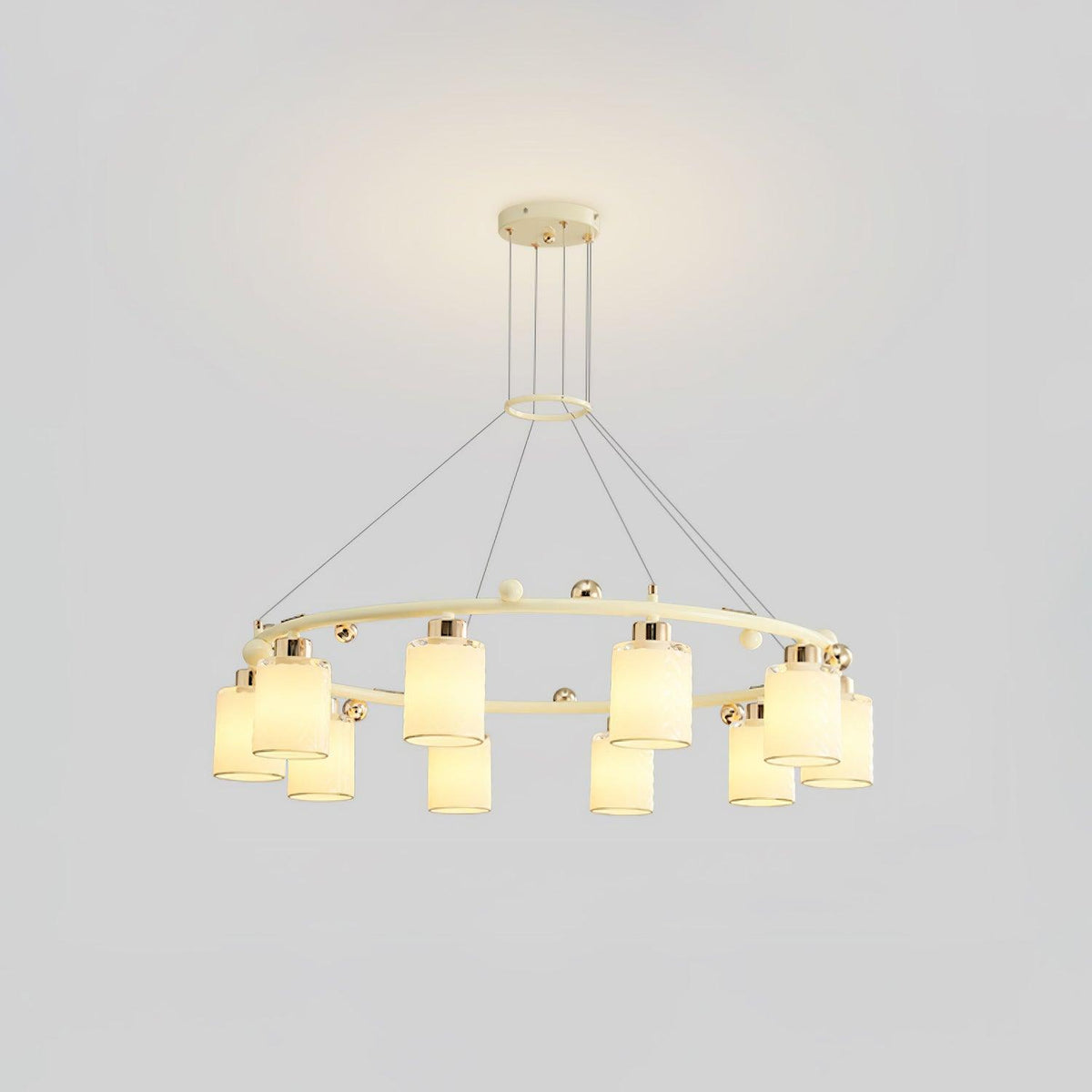 Alsile Japandi-stijl kroonluchter met matglas