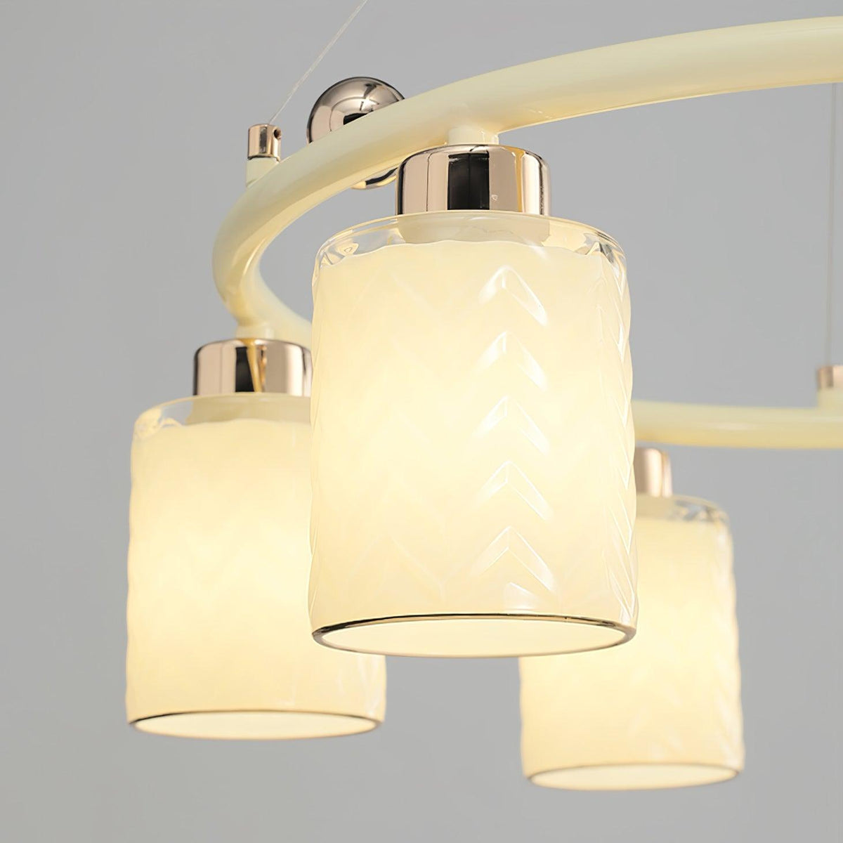 Alsile Japandi-stijl kroonluchter met matglas