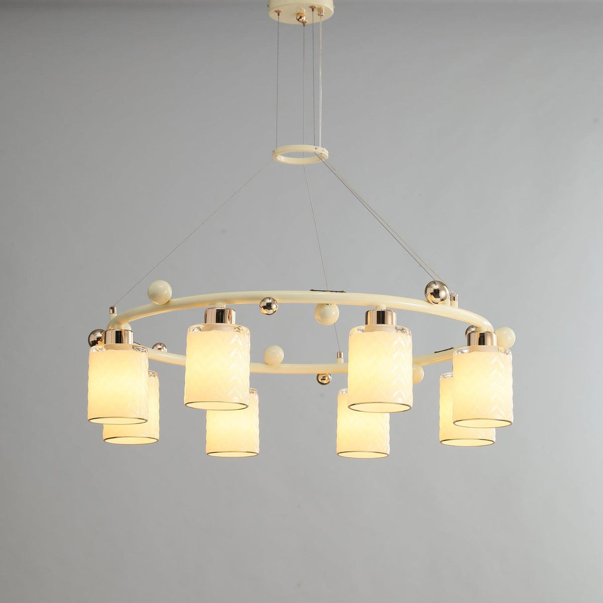Alsile Japandi-stijl kroonluchter met matglas