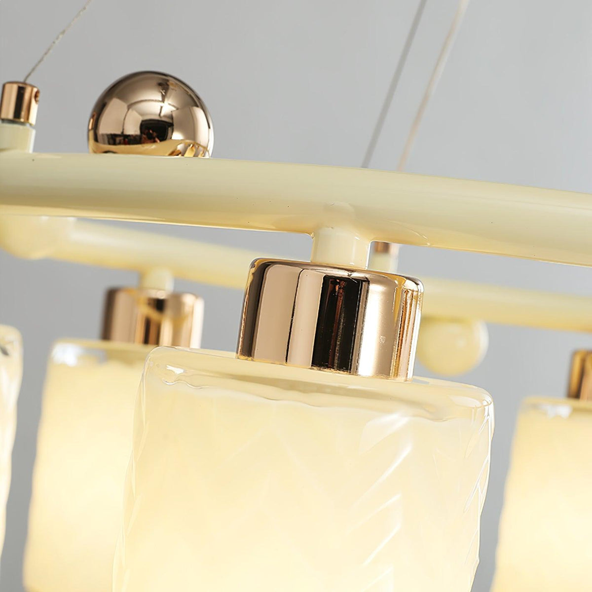 Alsile Japandi-stijl kroonluchter met matglas