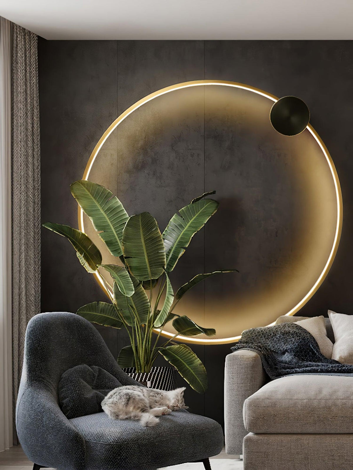 Oriaenne wandlamp Moderne Minimalistische Ringvormige LED messing Metaal