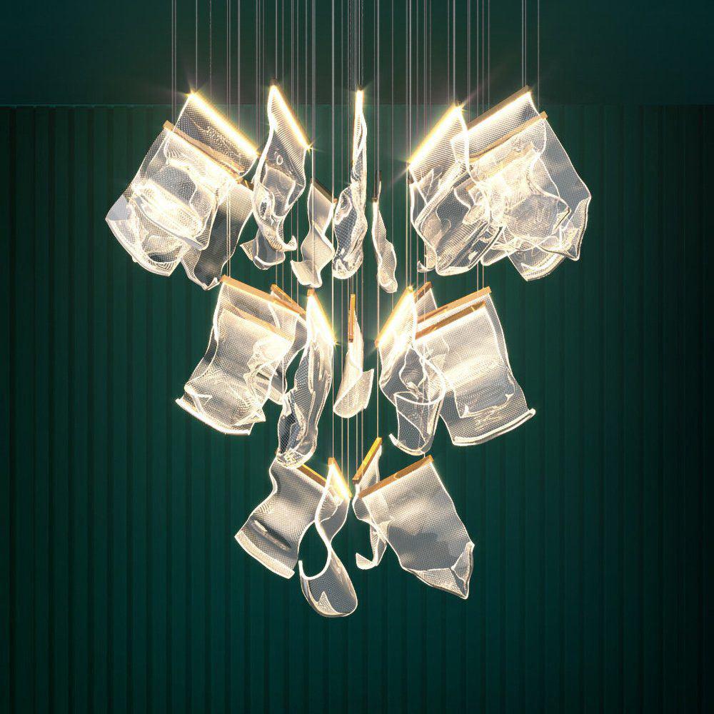 Lucuian kroonluchter acrylaat LED abstract zwevend kunstwerk