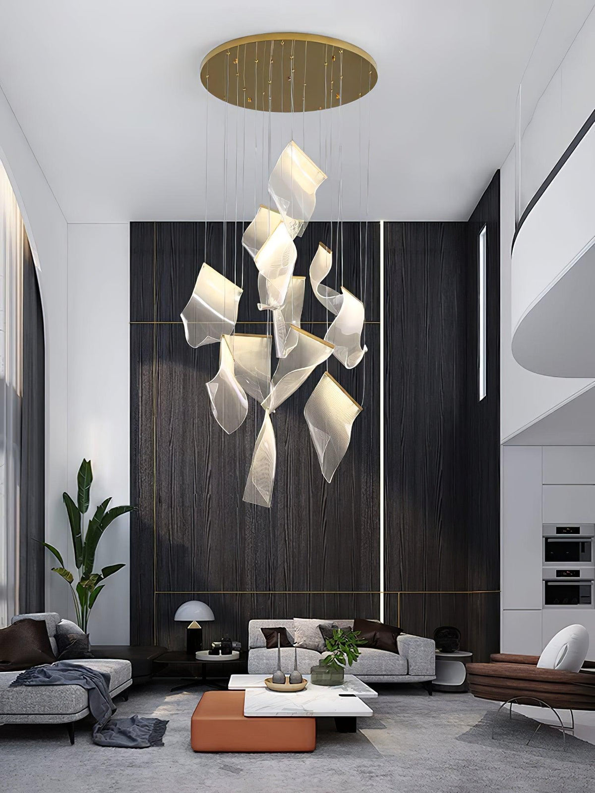 Lucuian kroonluchter acrylaat LED abstract zwevend kunstwerk