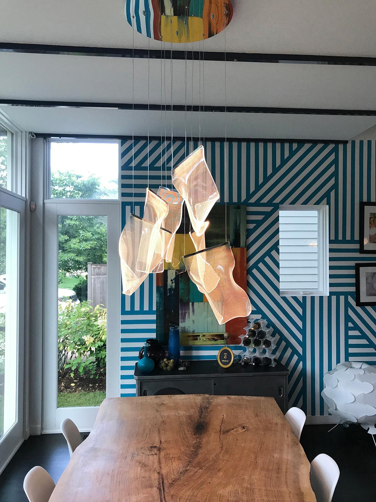 Lucuian kroonluchter acrylaat LED abstract zwevend kunstwerk