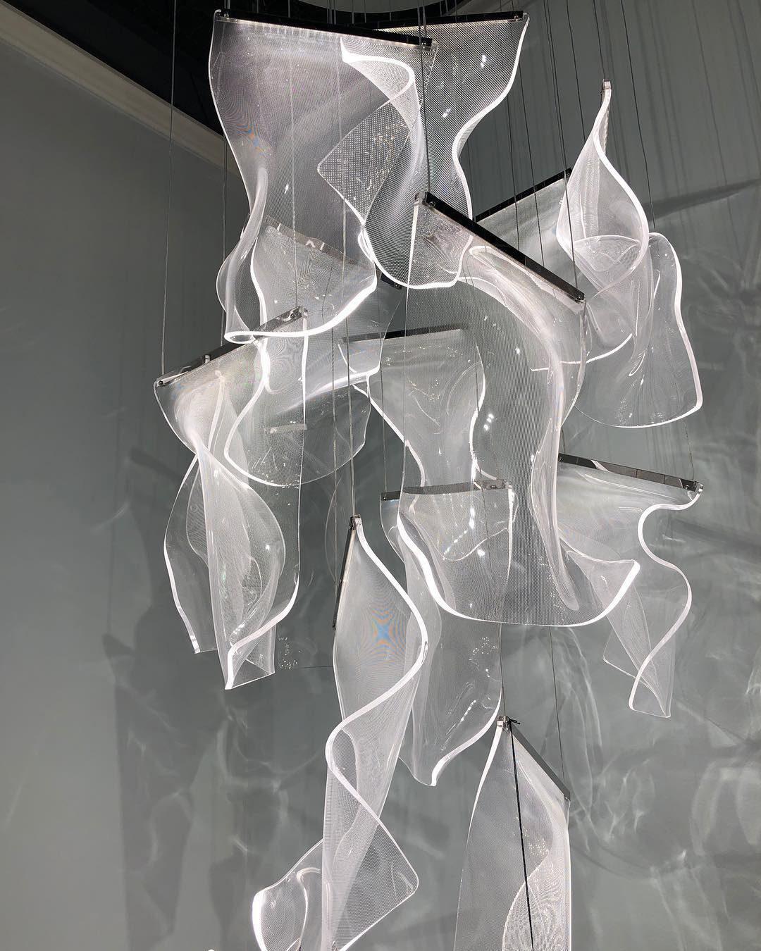 Lucuian kroonluchter acrylaat LED abstract zwevend kunstwerk