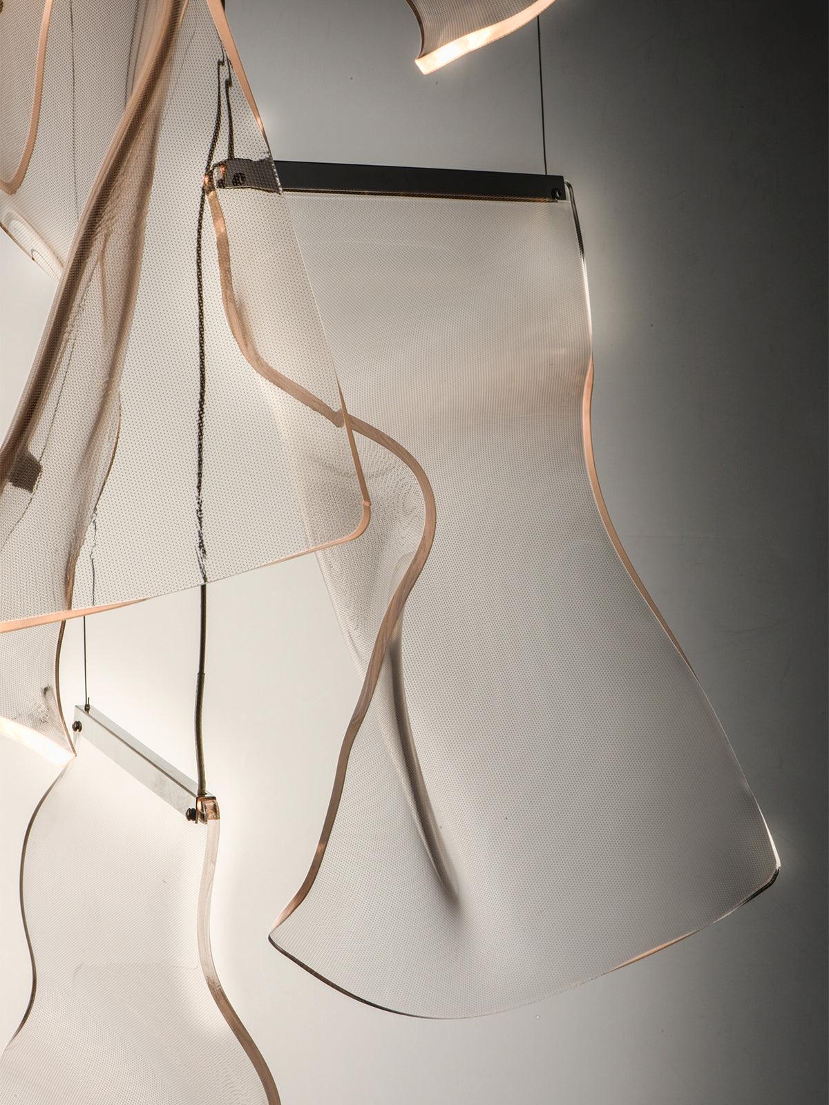 Lucuian kroonluchter acrylaat LED abstract zwevend kunstwerk