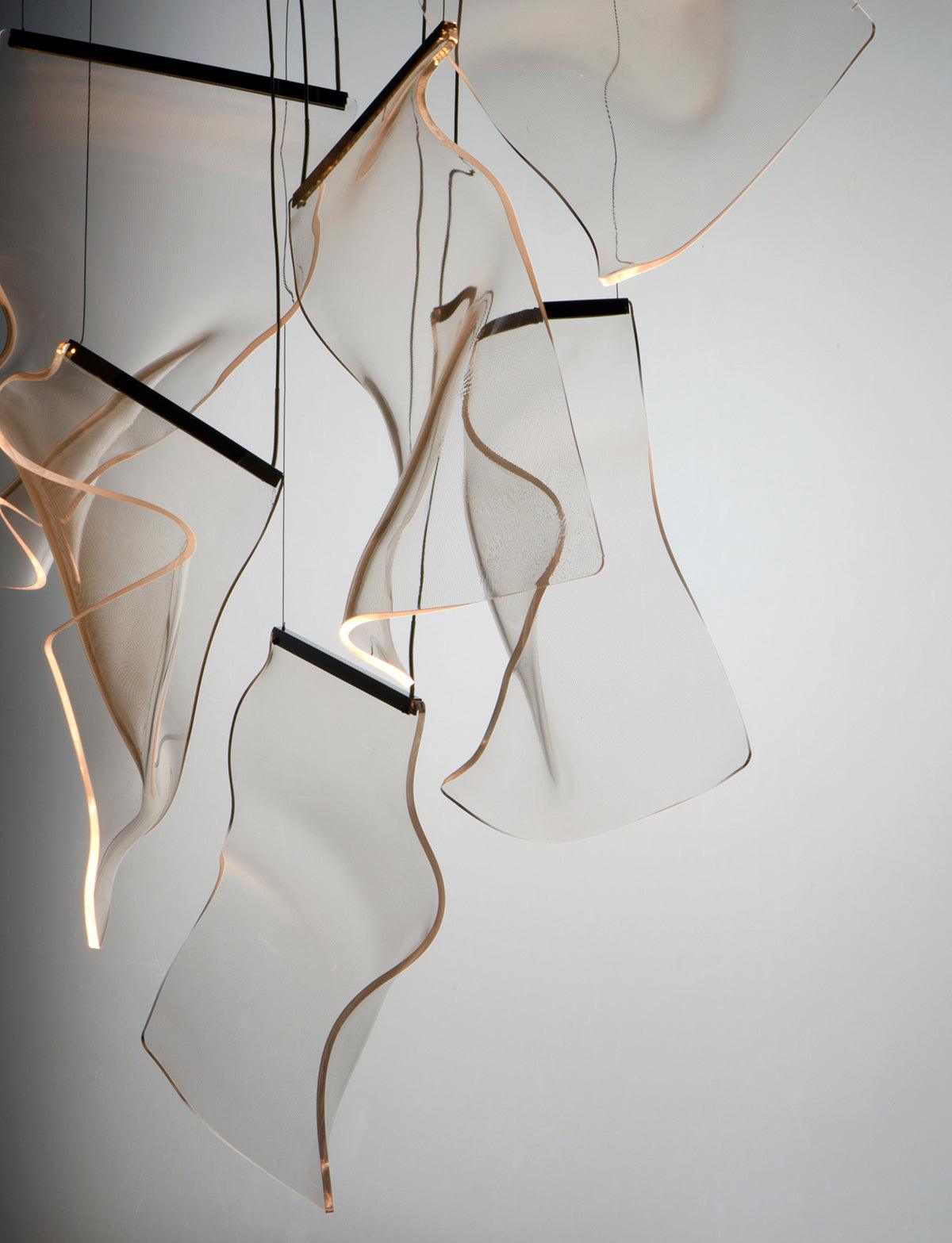 Lucuian kroonluchter acrylaat LED abstract zwevend kunstwerk
