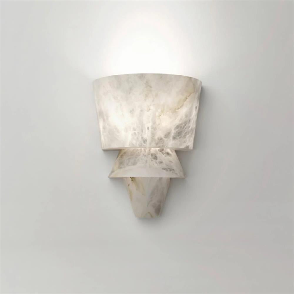 Alvian wandlamp elegante wit albast in lagen