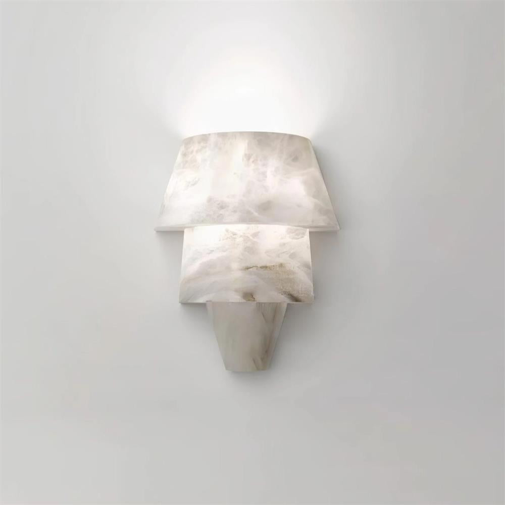 Alvian wandlamp elegante wit albast in lagen