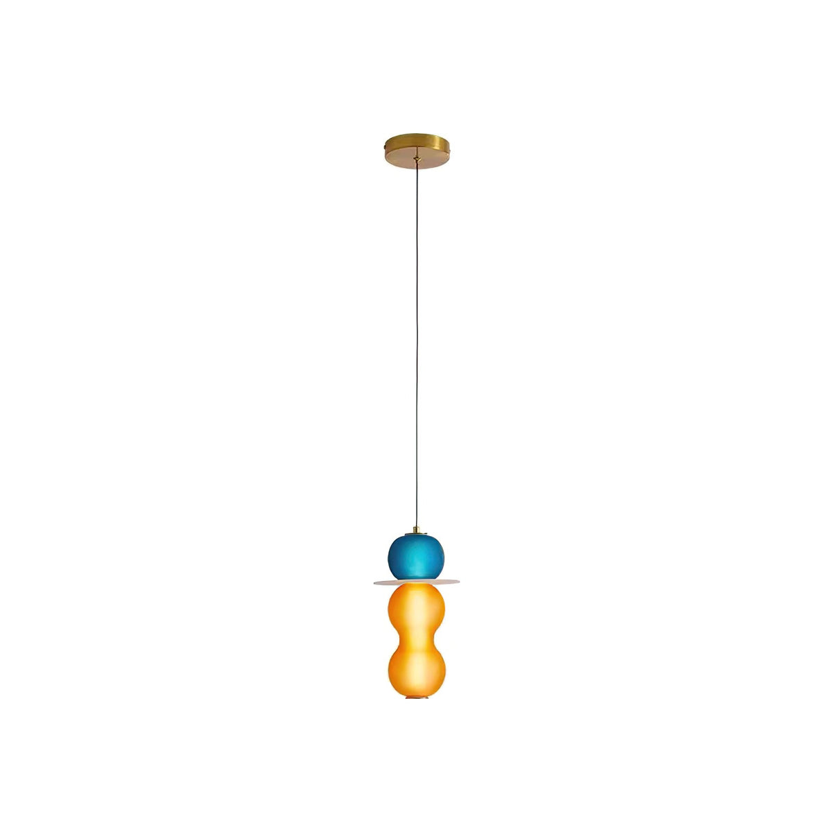 Lioririse hanglamp met gekleurde glas modern