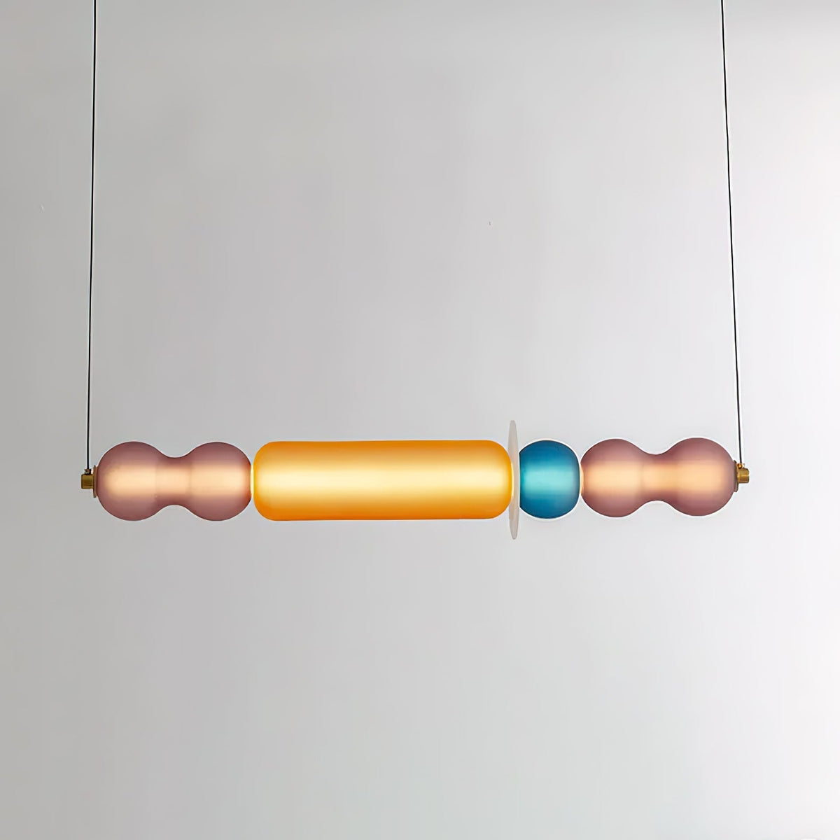 Lioririse hanglamp met gekleurde glas modern