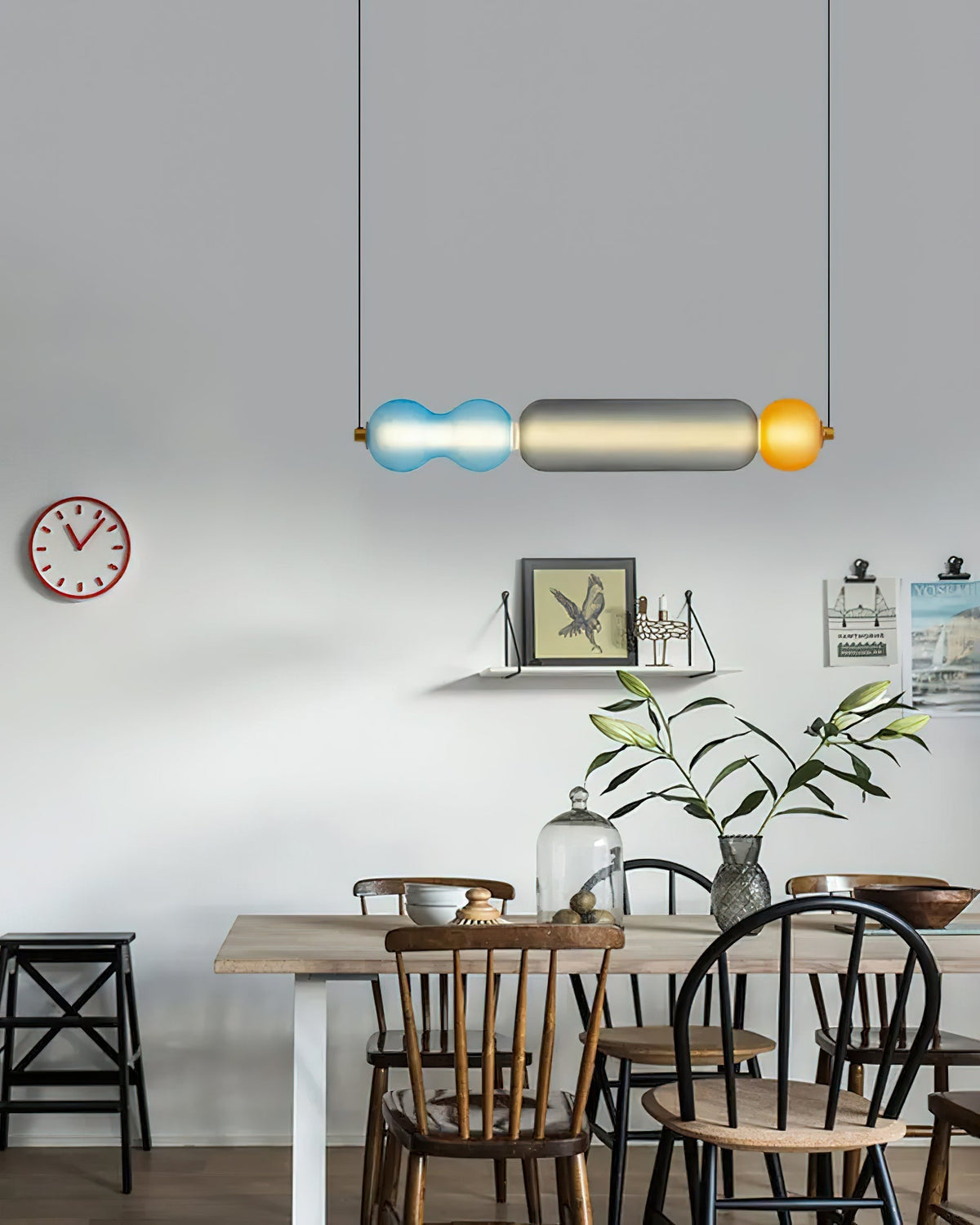 Lioririse hanglamp met gekleurde glas modern