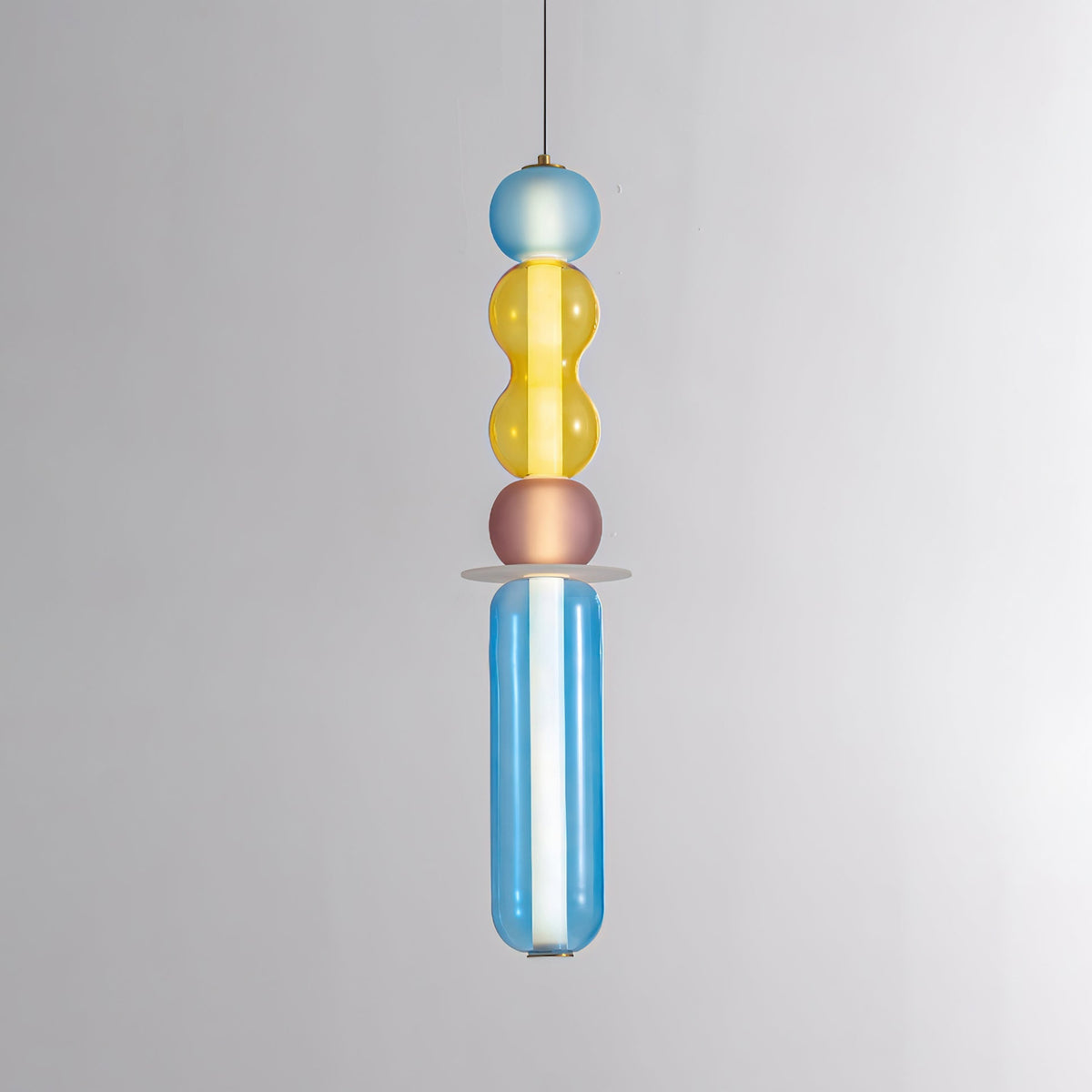 Lioririse hanglamp met gekleurde glas modern