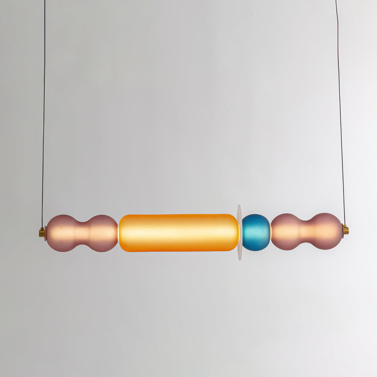 Lioririse hanglamp met gekleurde glas modern