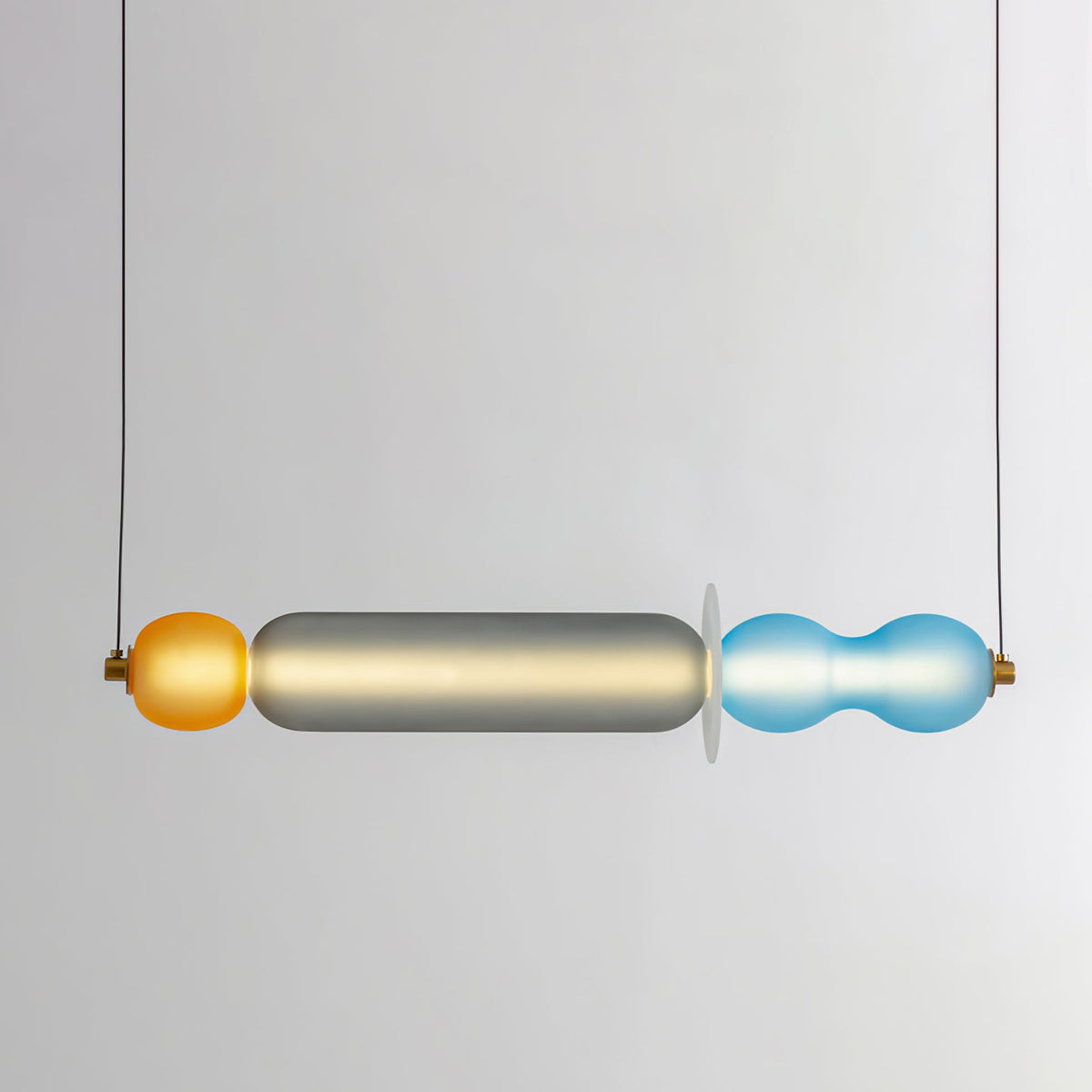 Lioririse hanglamp met gekleurde glas modern