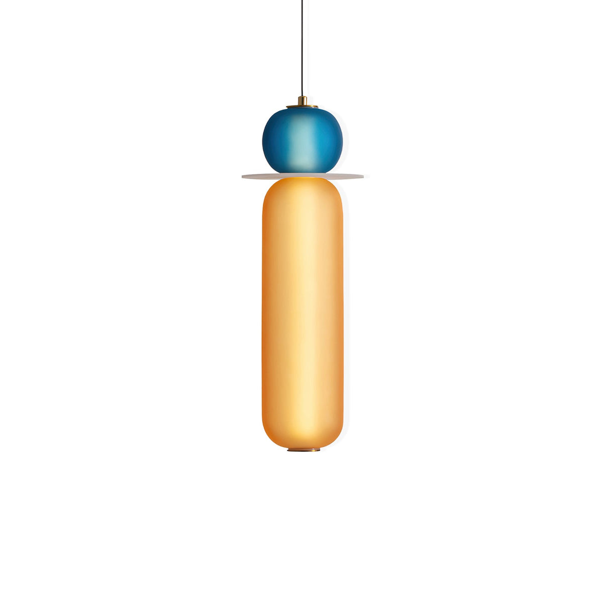 Lioririse hanglamp met gekleurde glas modern