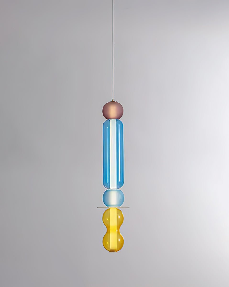 Lioririse hanglamp met gekleurde glas modern