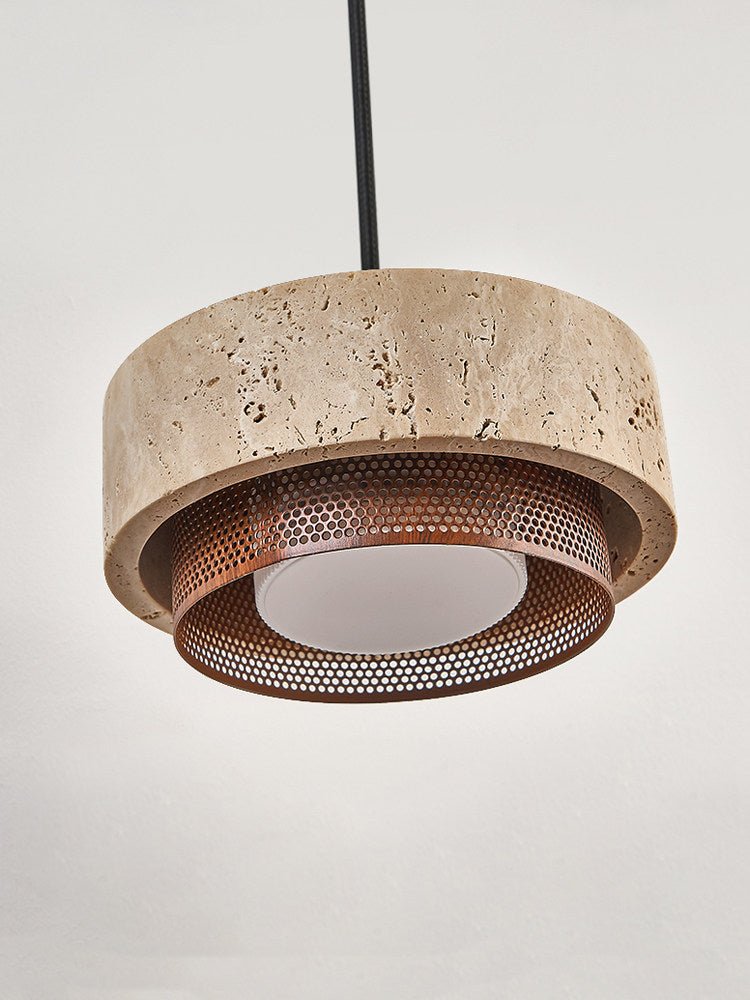 Valoira hanglamp van geel travertin