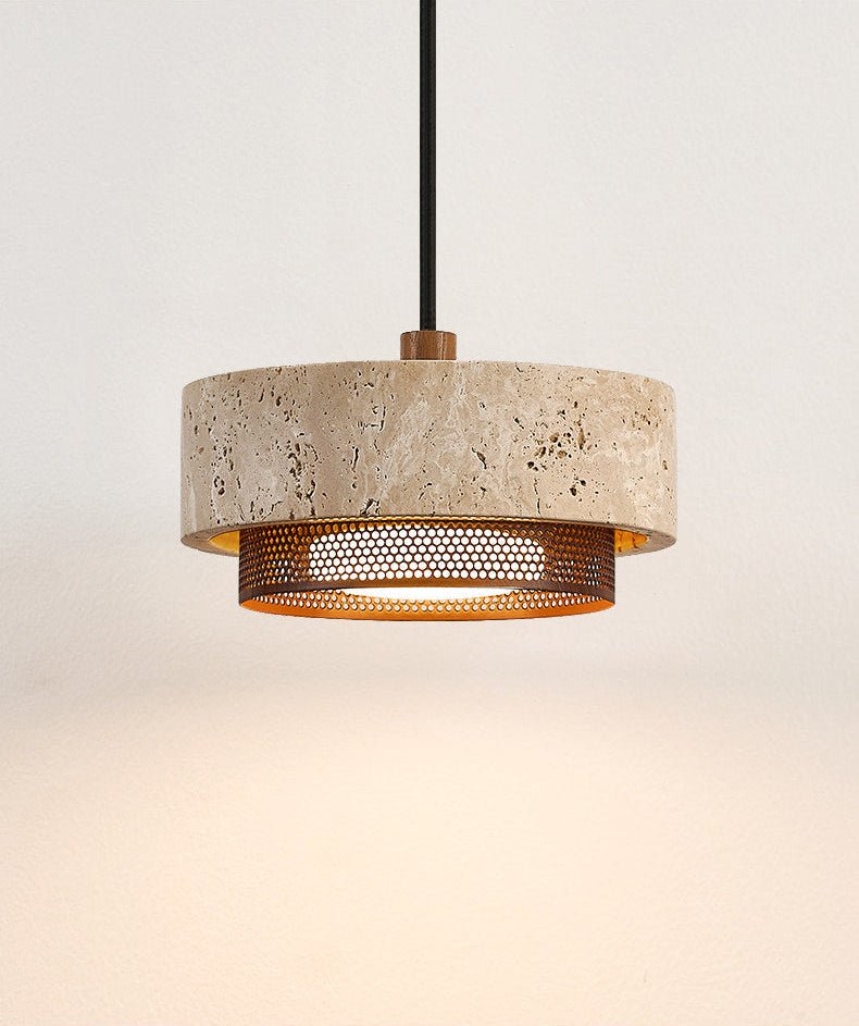Valoira hanglamp van geel travertin