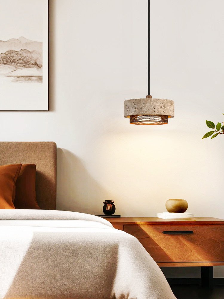 Valoira hanglamp van geel travertin