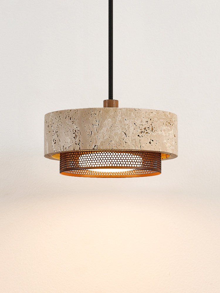 Valoira hanglamp van geel travertin