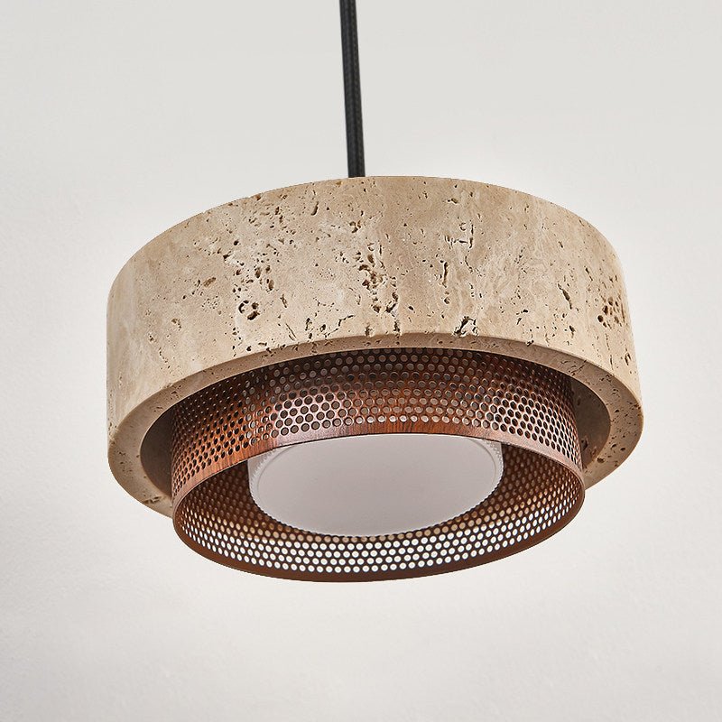 Valoira hanglamp van geel travertin
