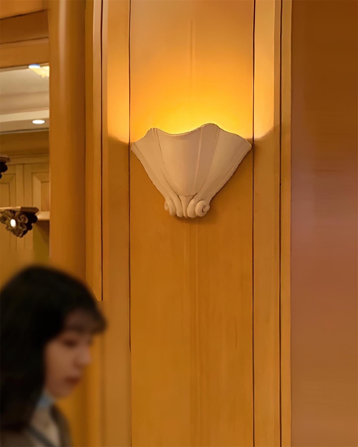Dorien wandlamp Plaster Wit Schelp Klassiek