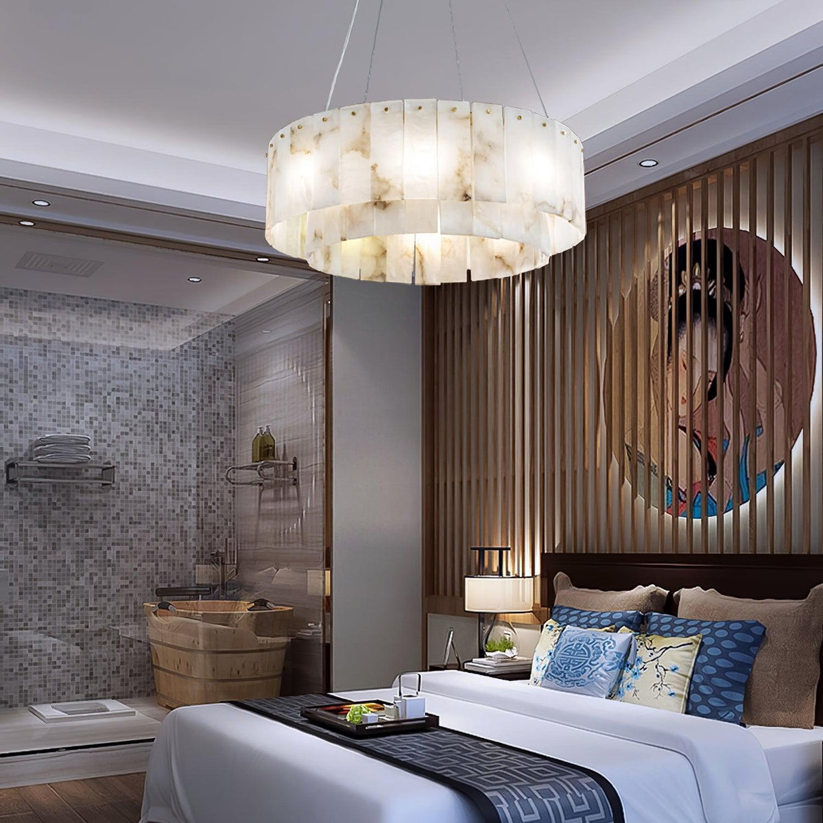 Dovin hanglamp van albast