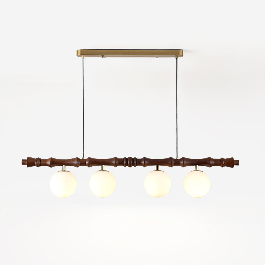 Bivio Lineaire hanglamp van goud en walnoot