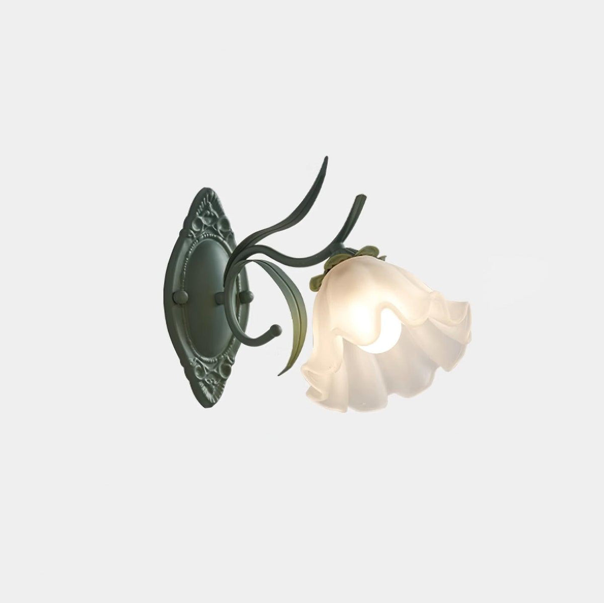 Vintage wandlamp met bloemmotief in glas voor slaapkamer en woonkamer