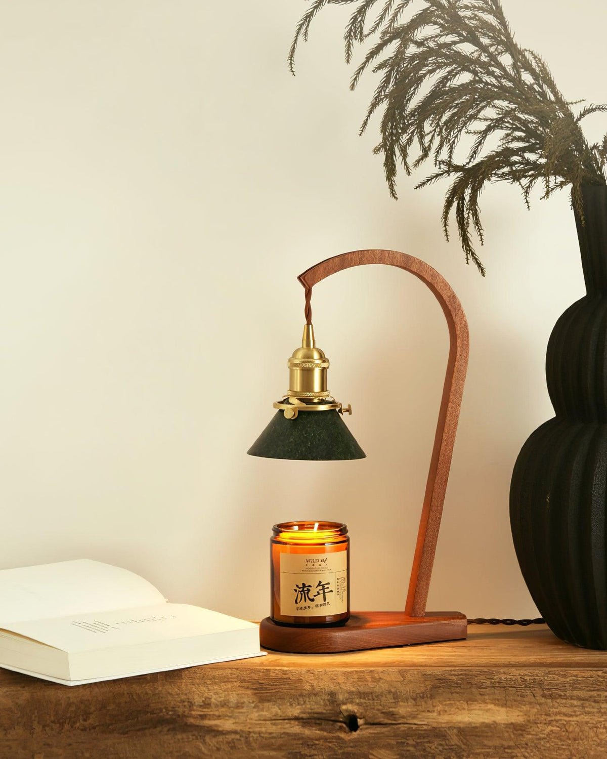 Aldorira Houten tafellamp Mid-Century Modern