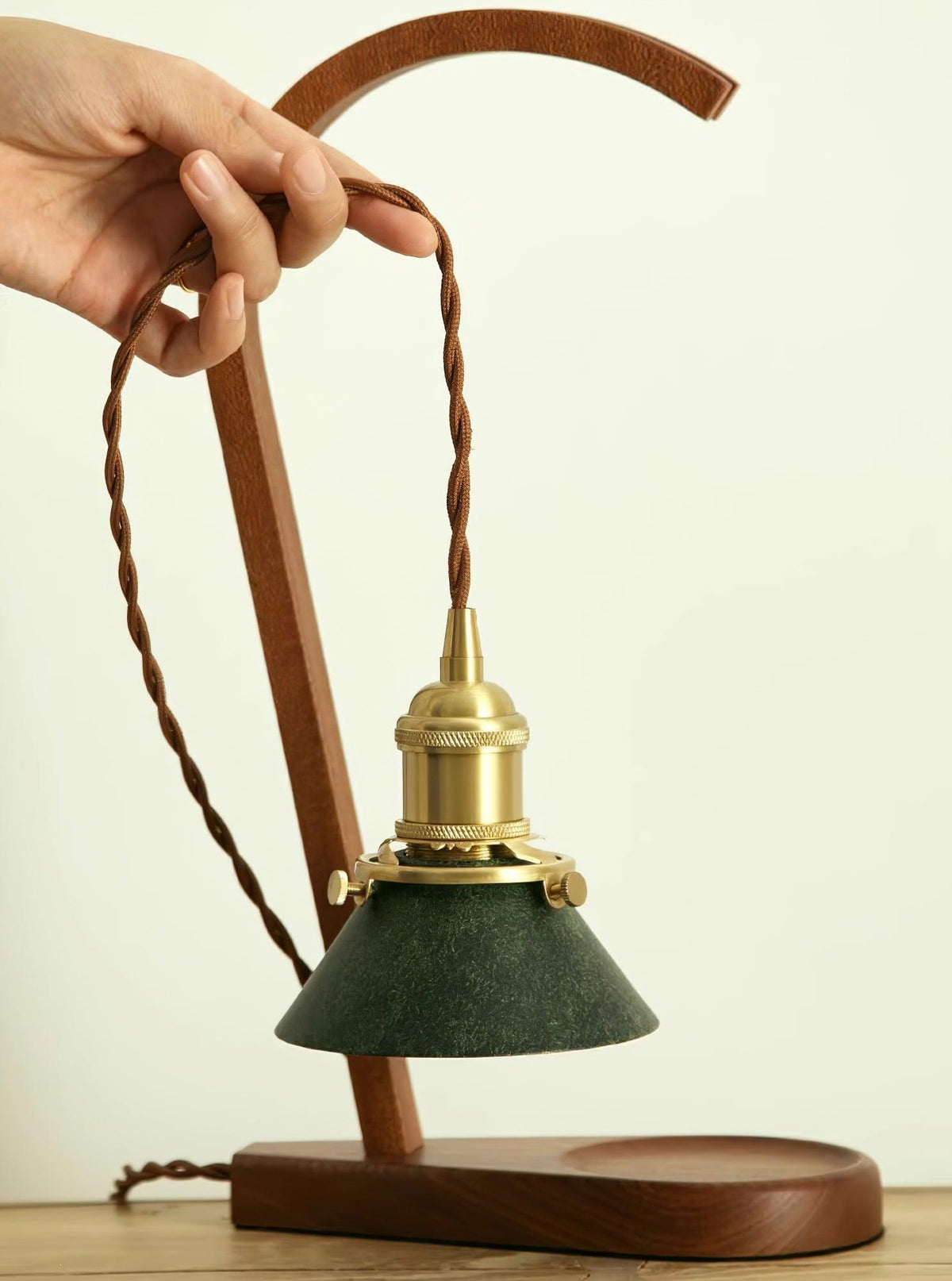 Aldorira Houten tafellamp Mid-Century Modern