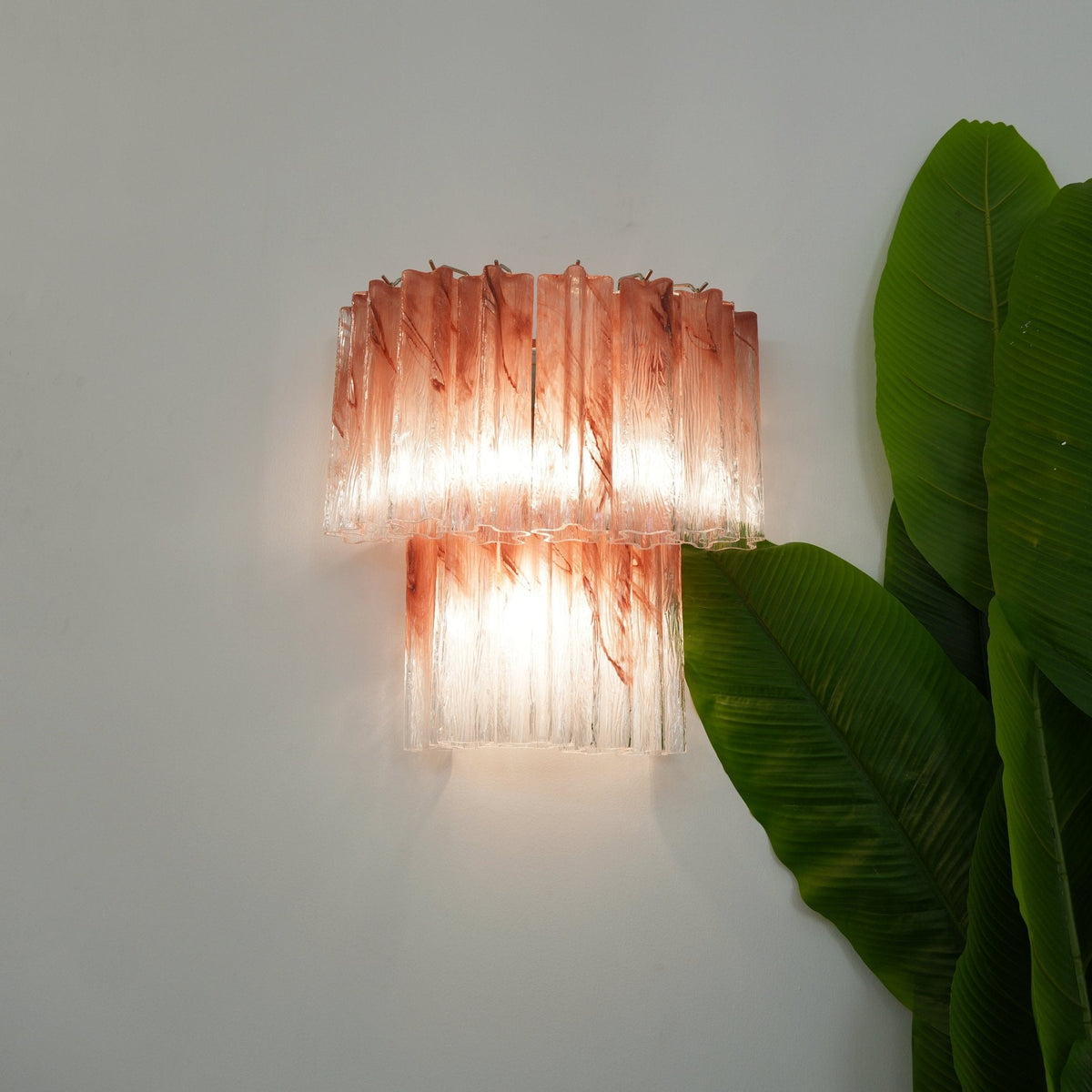 Lioreeria wandlamp Roze Glasbladen Romantisch Waterverf