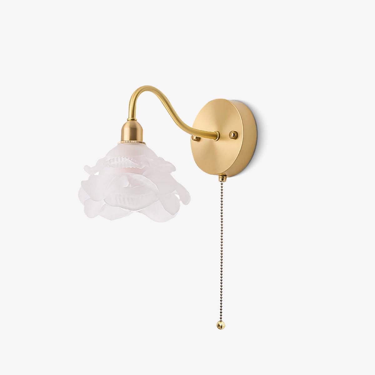 Aneris Noordse kunst Rose messing wandlamp met glas