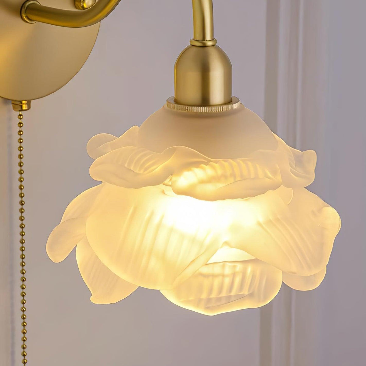 Aneris Noordse kunst Rose messing wandlamp met glas