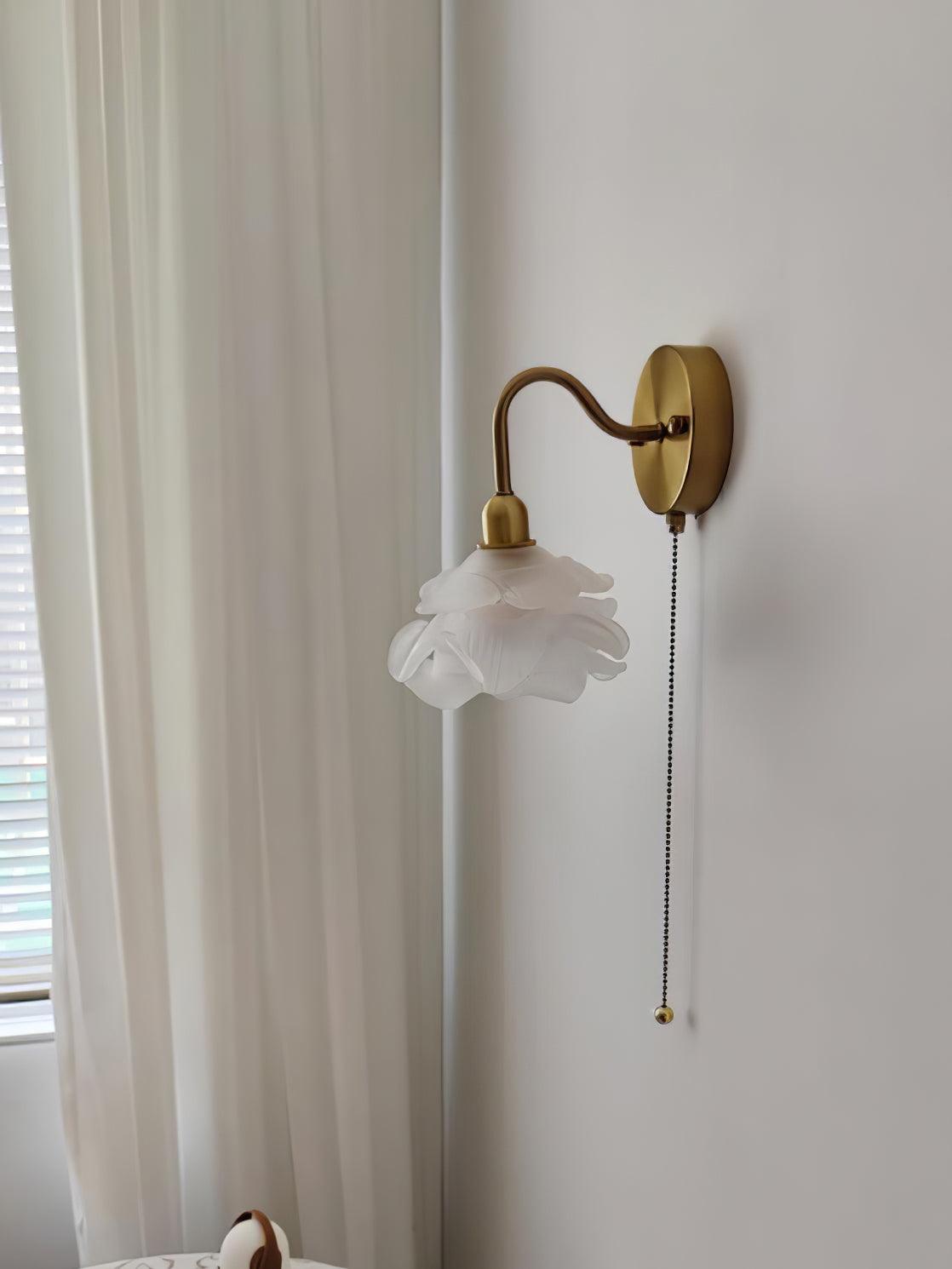 Aneris Noordse kunst Rose messing wandlamp met glas