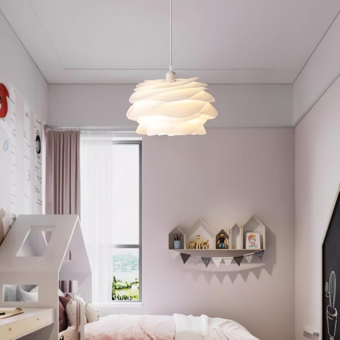 Kirove hanglamp PVC roosbloemen gelaagd romantisch