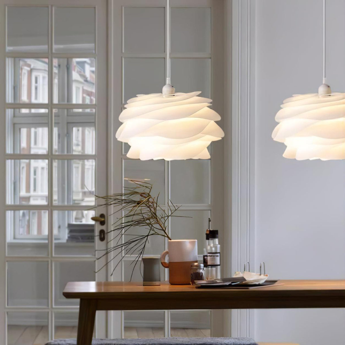 Kirove hanglamp PVC roosbloemen gelaagd romantisch