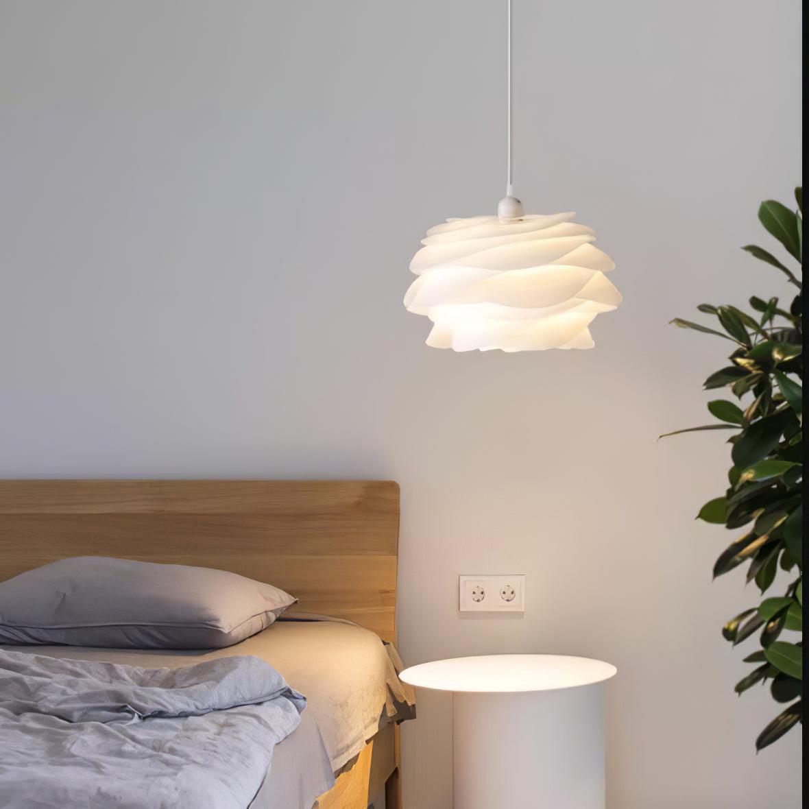 Kirove hanglamp PVC roosbloemen gelaagd romantisch