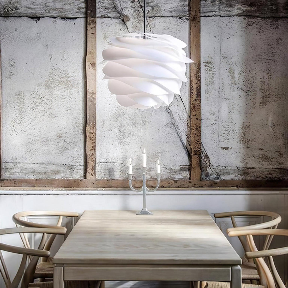 Kirove hanglamp PVC roosbloemen gelaagd romantisch